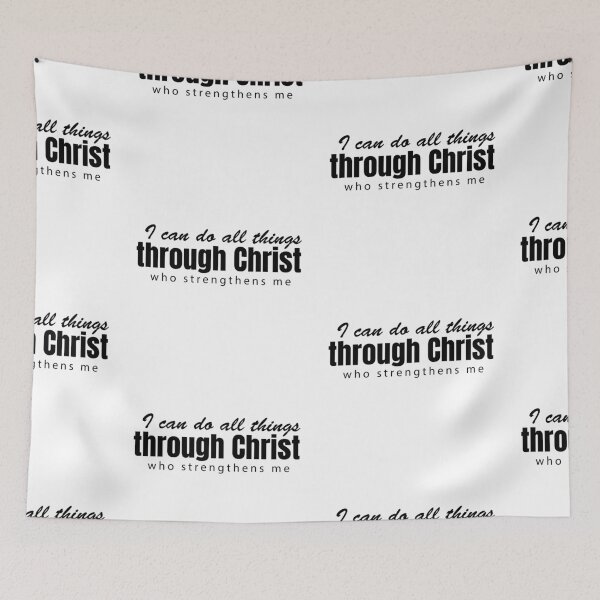 Item preview, I can do all things through Christ Who strengthens Me | Inspirational Christian Quote Typography Design designed and sold by CrossCrafted.