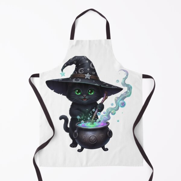 Item preview, Cute Black Kitten Witch Brewing Potion Art designed and sold by DisignByPrince.