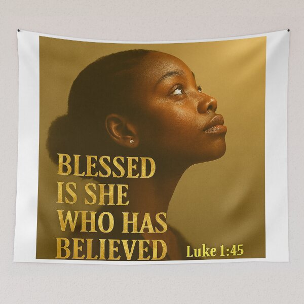 Item preview, Blessed because she believed designed and sold by vineartstudio.