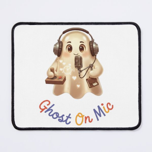 Item preview, Ghost On Mic – Cute Podcast Gamer Ghost Design designed and sold by ArtiJOY Imprinta.