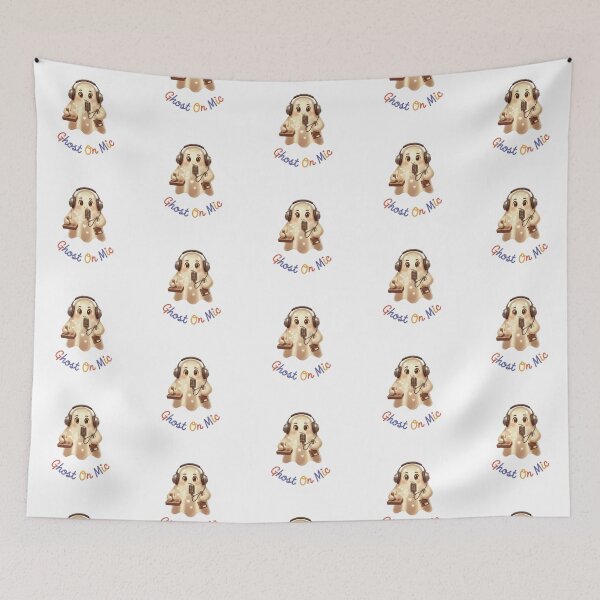 Item preview, Ghost On Mic – Cute Podcast Gamer Ghost Design designed and sold by ArtiJOY Imprinta.