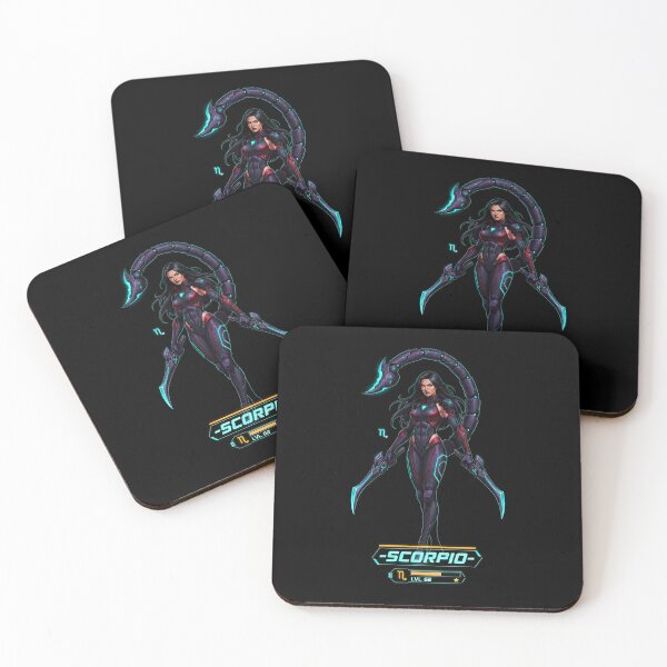 Item preview, Scorpio Zodiac as Female Video Game Character - Cyberpunk Scorpion Warrior designed and sold by A Mediterranean Crab.