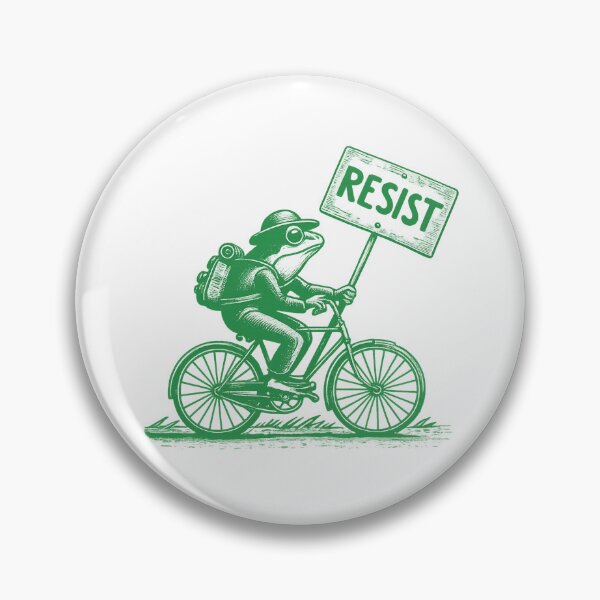 Item preview, Resist Frog on a Bike – Eco Activism & Environmental Protest Art designed and sold by Alluka Brand.