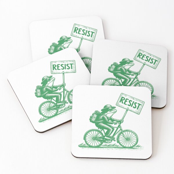 Item preview, Resist Frog on a Bike – Eco Activism & Environmental Protest Art designed and sold by Alluka Brand.