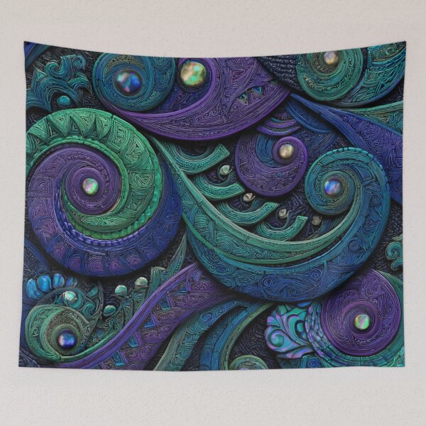 Item preview, New Zealand Māori Paua Pattern Koru Design 563 designed and sold by GrinGalore.