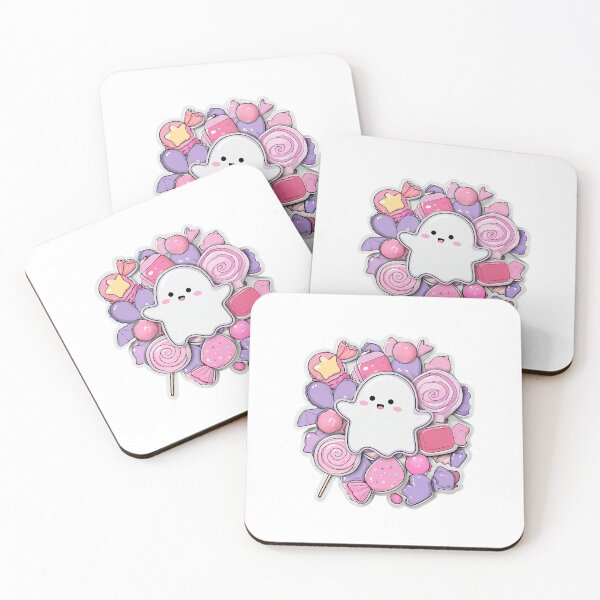 Item preview, Kawaii Candy Ghost Sticker | Cute Pastel Halloween Aesthetic designed and sold by Overthink Juice.