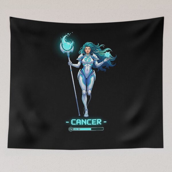Item preview, Cancer Zodiac as Female Video Game Character - Water Mage designed and sold by A Mediterranean Crab.