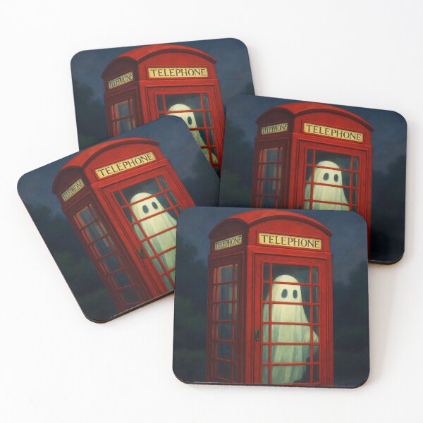Item preview, Ghost in the Red Phone Box – London Spirit Illustration designed and sold by EmeraldeaArt.