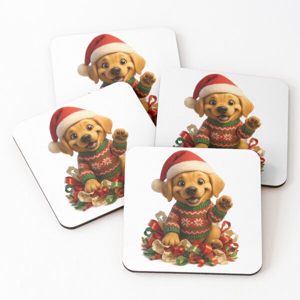 Item preview, “Christmas Chaos Puppy – Cute 3D Golden Retriever in Holiday Mood” designed and sold by NeonCore.