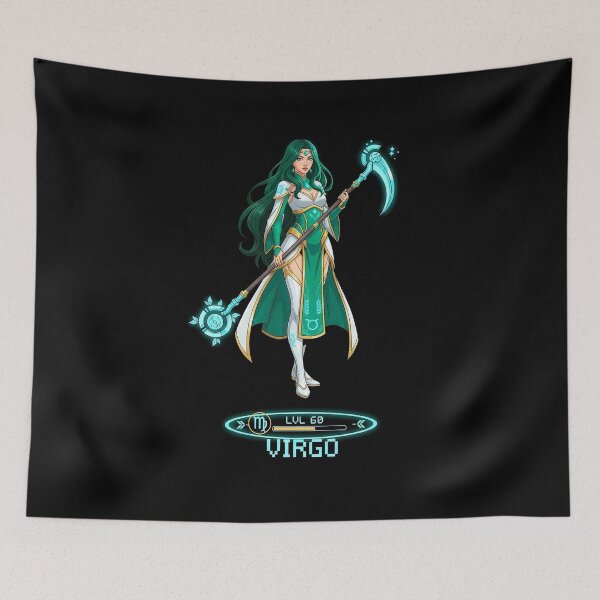 Item preview, Virgo Zodiac as Female Video Game Character - Earth Sorceress designed and sold by A Mediterranean Crab.