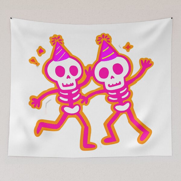 Item preview, Cute Dancing Skeletons – Kawaii Halloween Party Sticker designed and sold by Overthink Juice.
