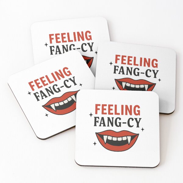 Item preview, Feeling Fang-cy – Funny Vampire Halloween Quote designed and sold by Bold Doodles.