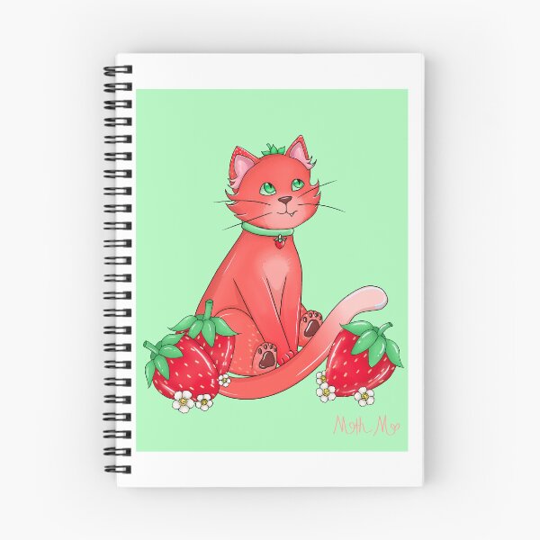 Item preview, Cute Strawberry Cat Fruit Kawaii Cutecore Art  designed and sold by Crimson-Crafts1.