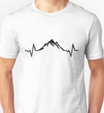Camiseta ajustada Montaña latido del corazón, montañas