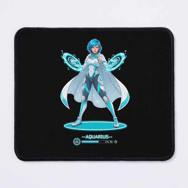 Item preview, Aquarius Zodiac as Female Video Game Character - Futuristic Innovator designed and sold by A Mediterranean Crab.