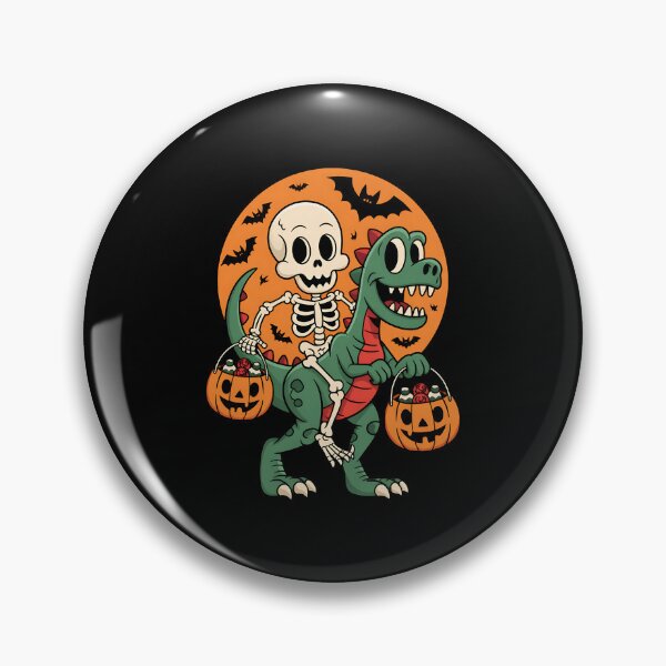 Item preview, Skeleton Riding Vampire Dinosaur T rex Halloween Pumpkin designed and sold by BakeryDozen.