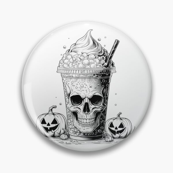 Item preview, Spooky Coffee Skull – Halloween Gothic Art designed and sold by LaurannaDesign.