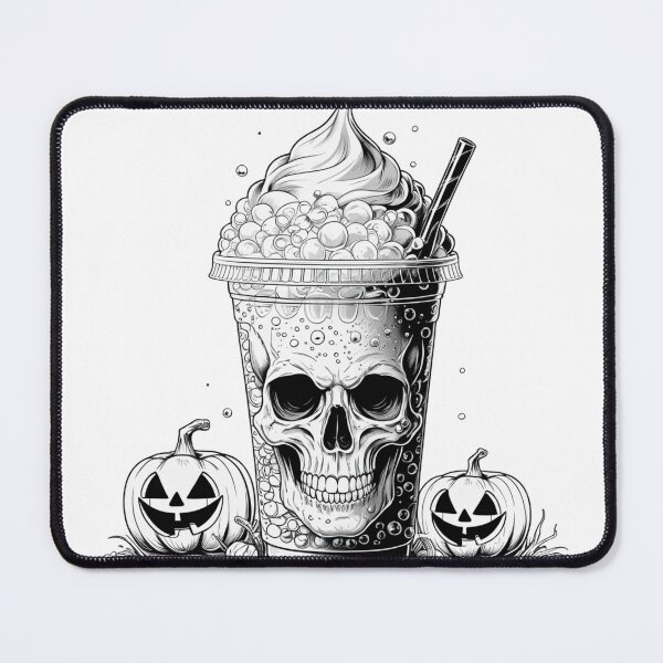 Item preview, Spooky Coffee Skull – Halloween Gothic Art designed and sold by LaurannaDesign.