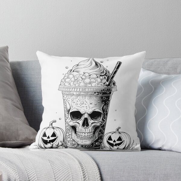 Item preview, Spooky Coffee Skull – Halloween Gothic Art designed and sold by LaurannaDesign.