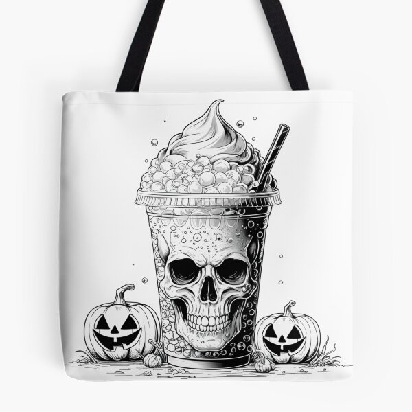 Item preview, Spooky Coffee Skull – Halloween Gothic Art designed and sold by LaurannaDesign.