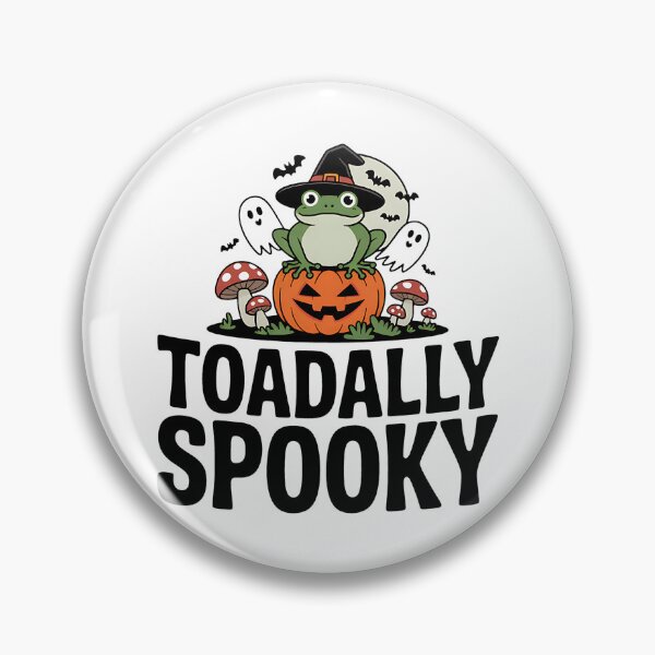 Item preview, Toadally Spooky Funny Halloween Frog On Pumpkin with Bats designed and sold by BakeryDozen.