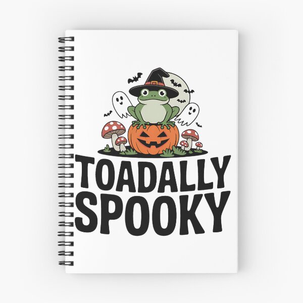Item preview, Toadally Spooky Funny Halloween Frog On Pumpkin with Bats designed and sold by BakeryDozen.