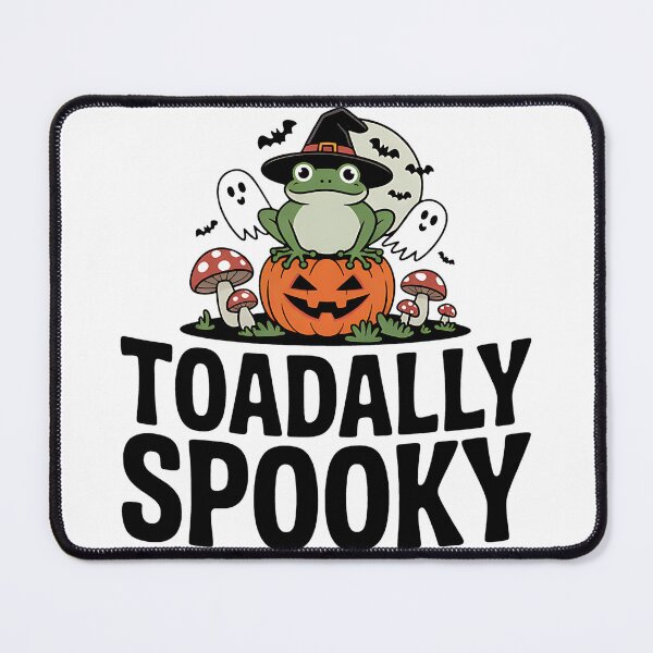 Item preview, Toadally Spooky Funny Halloween Frog On Pumpkin with Bats designed and sold by BakeryDozen.