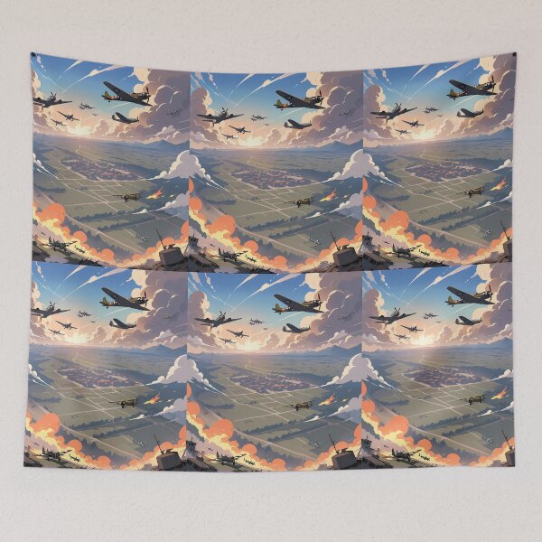 Item preview, Airplanes Fight Cosmic Battles Natural Harmony Journey Environments designed and sold by ART ATTACK ZONE.