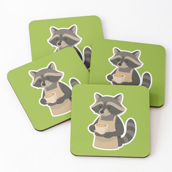 Item preview, Raccoon Barista designed and sold by Orca Chuckle Studios.