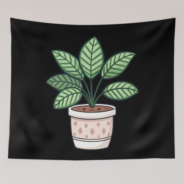 Item preview, Cute Calathea Plant in Pot Aesthetic  designed and sold by VividOrganica.
