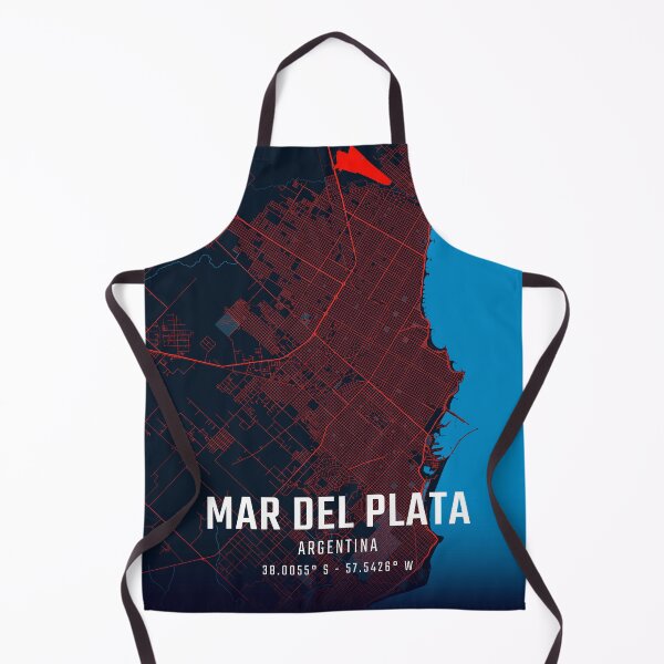 Item preview, Mar del Plata Red & Blue Minimalist Map designed and sold by HomeLivingCo.