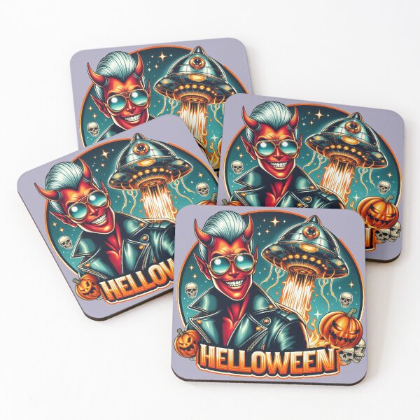Item preview, Demon Horror Pumpkin UFO Rockabilly designed and sold by Voodoo Store Paranormal Collections.