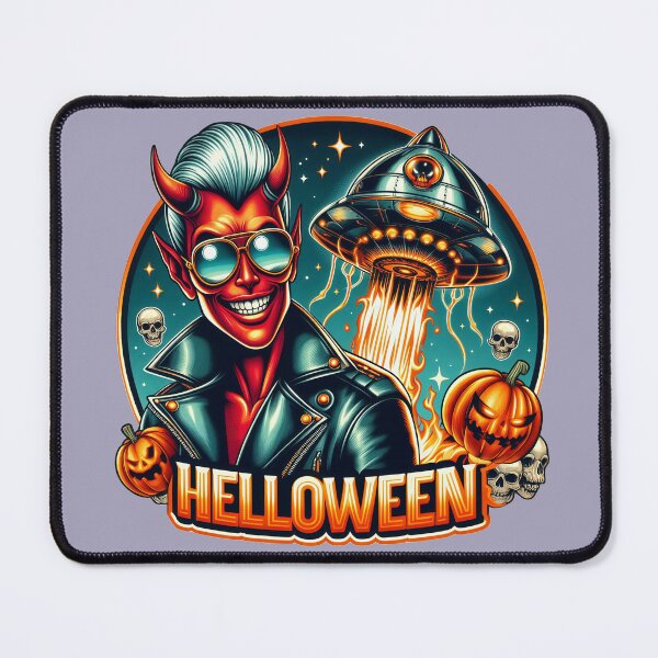 Item preview, Demon Horror Pumpkin UFO Rockabilly designed and sold by Voodoo Store Paranormal Collections.