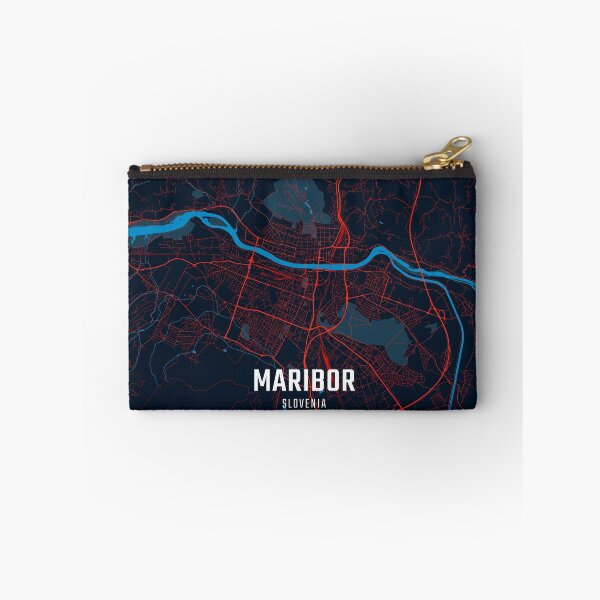 Item preview, Maribor Red & Blue Minimalist Map designed and sold by HomeLivingCo.