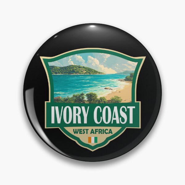 Item preview, Ivory Coast Illustration Retro Badge designed and sold by KrisSidDesigns.