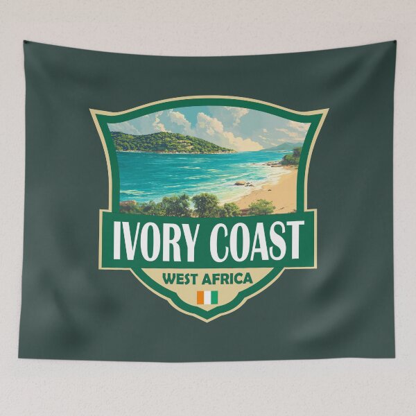 Item preview, Ivory Coast Illustration Retro Badge designed and sold by KrisSidDesigns.