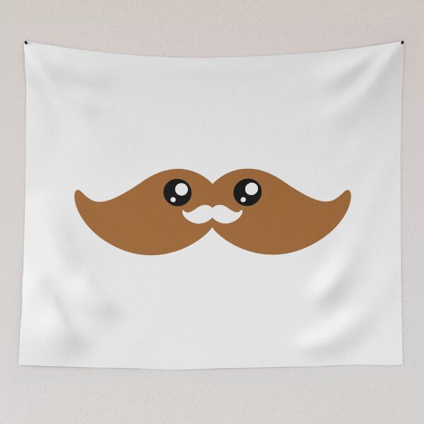 Item preview, Cute kawaii light brown moustache designed and sold by BlushyPrint.