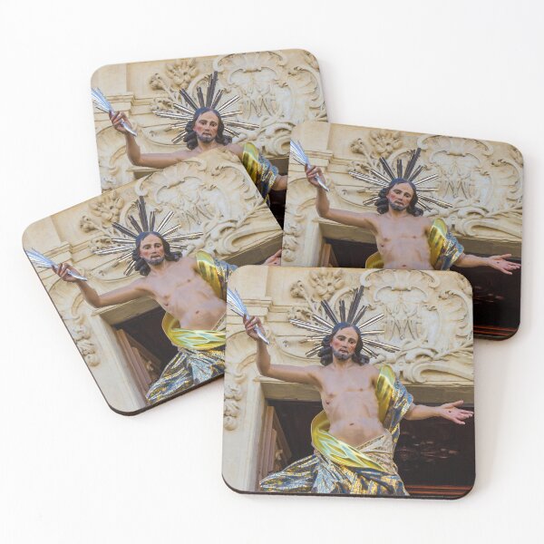 Item preview, Jesus Figure Emerging From Ornate Balcony During Street Festival Performance designed and sold by Nmallia.