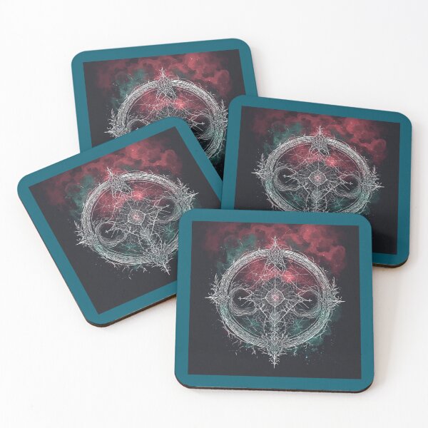 Item preview, The Cosmic Sigil: Intricate Occult Symbolism in Teal and Crimson designed and sold by David R Sawin The Architects Of Eden.
