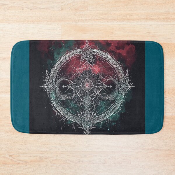 Item preview, The Cosmic Sigil: Intricate Occult Symbolism in Teal and Crimson designed and sold by Eden Underground Radio (Official Merch).