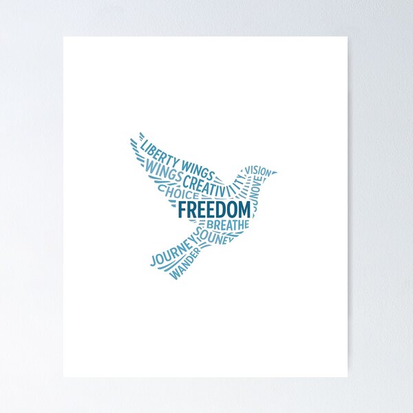 Item preview, Freedeom Wings / Viaje creativo / Diseño tipográfico minimalista designed and sold by anna2681.