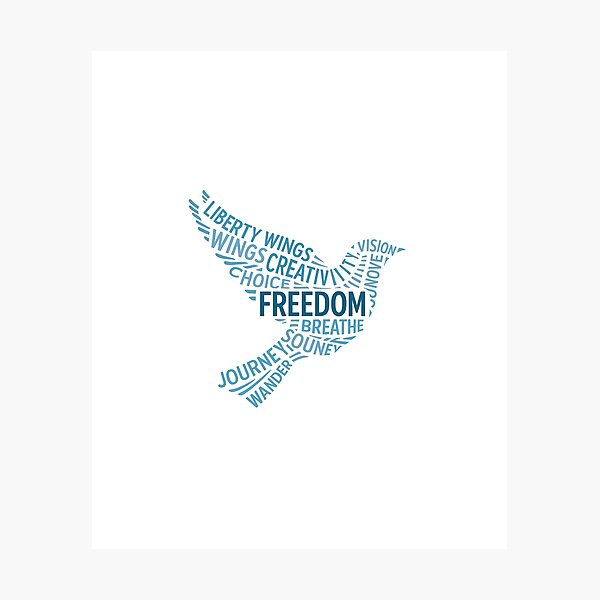 Item preview, Freedeom Wings / Viaje creativo / Diseño tipográfico minimalista designed and sold by anna2681.