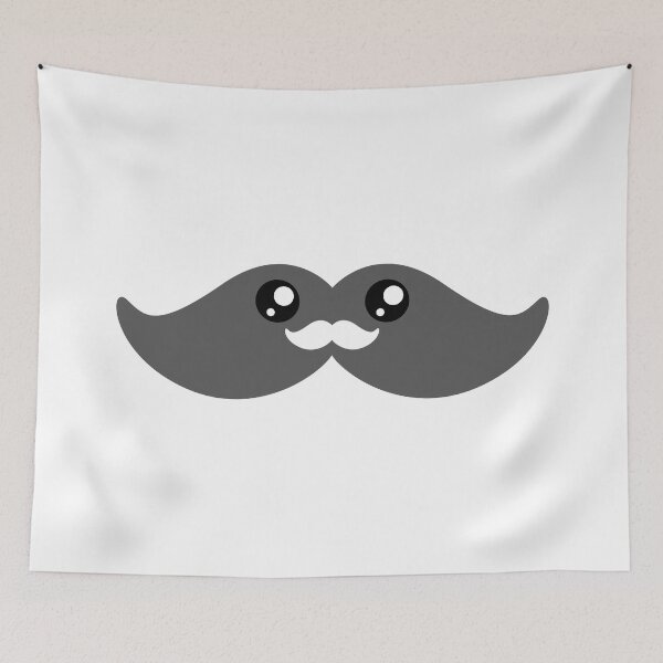 Item preview, Cute kawaii gray moustache designed and sold by BlushyPrint.