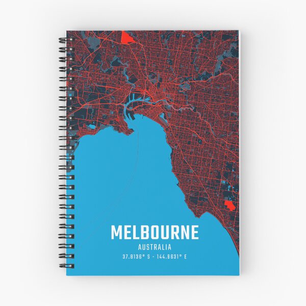 Item preview, Melbourne Red & Blue Minimalist Map designed and sold by HomeLivingCo.