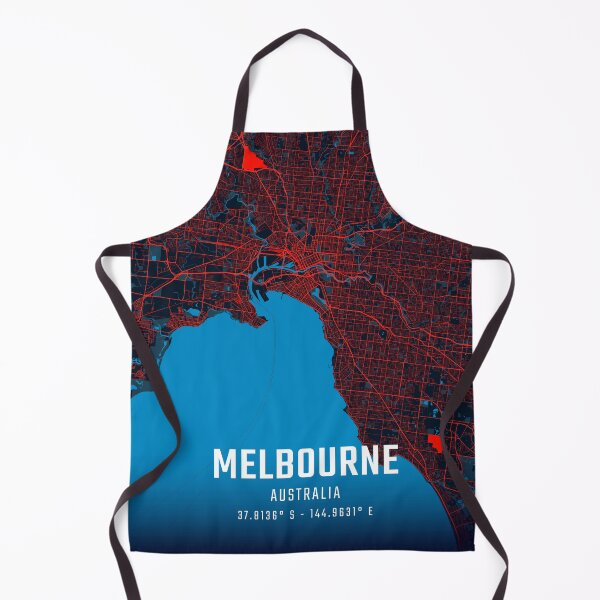 Item preview, Melbourne Red & Blue Minimalist Map designed and sold by HomeLivingCo.