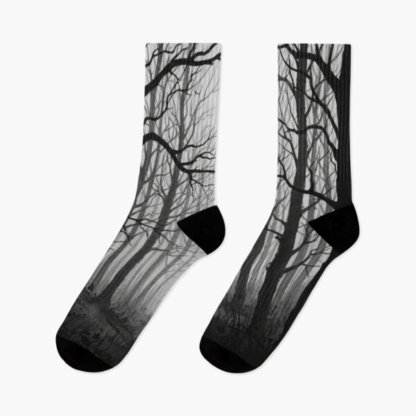 Item preview, Misty Forest Black White Ink Art designed and sold by 0606PM.