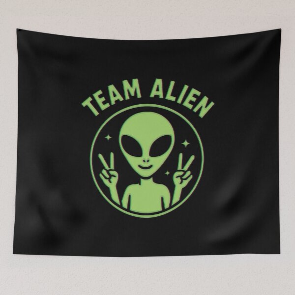 Item preview, Team Alien – Funny Green Extraterrestrial Peace Sign Cartoon designed and sold by gear-posters.