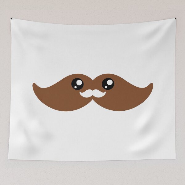 Item preview, Cute kawaii brown moustache designed and sold by BlushyPrint.
