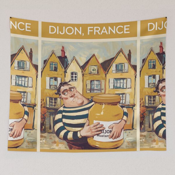 Item preview, Dijon, France Travel Poster | Funny French Mustard Art  designed and sold by LeQuirks.