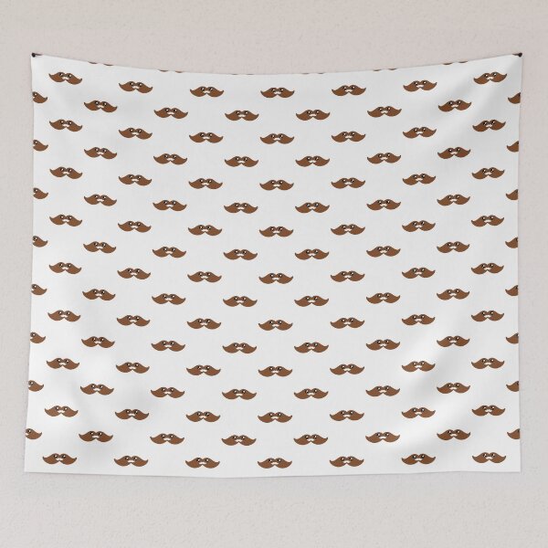 Item preview, Cute kawaii brown moustache pattern designed and sold by BlushyPrint.